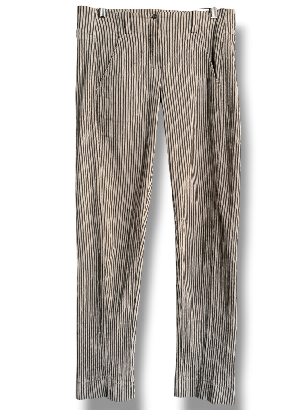 Annette Gortz Textured Slim Trouser Gray Cream Size 34 US 8